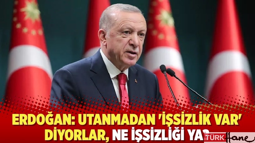 Erdoğan: Utanmadan 'işsizlik var' diyorlar, ne işsizliği ya?