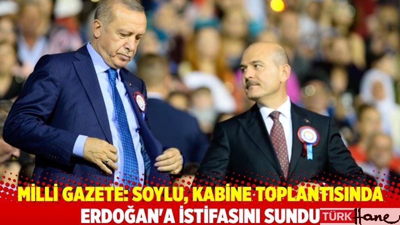 Milli Gazete: Soylu, Kabine toplantısında Erdoğan'a istifasını sundu
