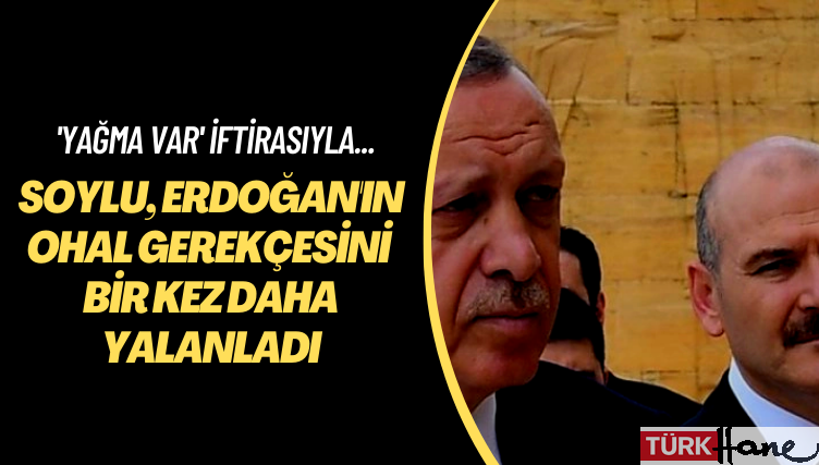 ‘Yağma var’ iftirasıyla… Soylu, Erdoğan’ın OHAL gerekçesini bir kez daha yalanladı