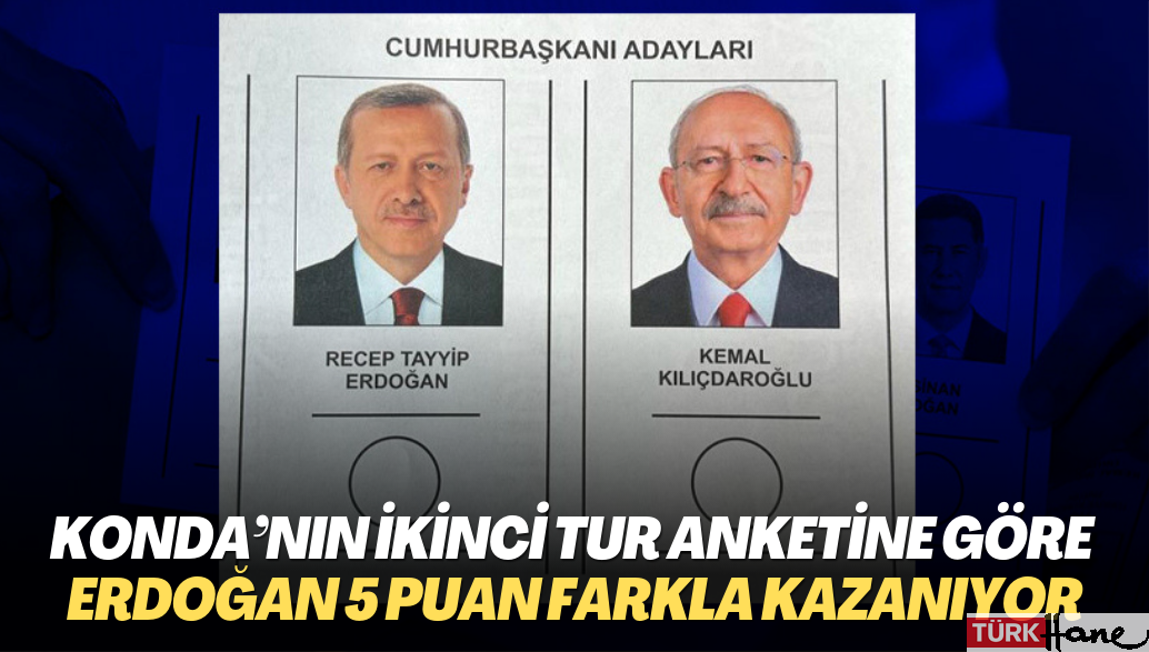 KONDA’nın ikinci tur anketine göre Erdoğan 5 puan farkla kazanıyor