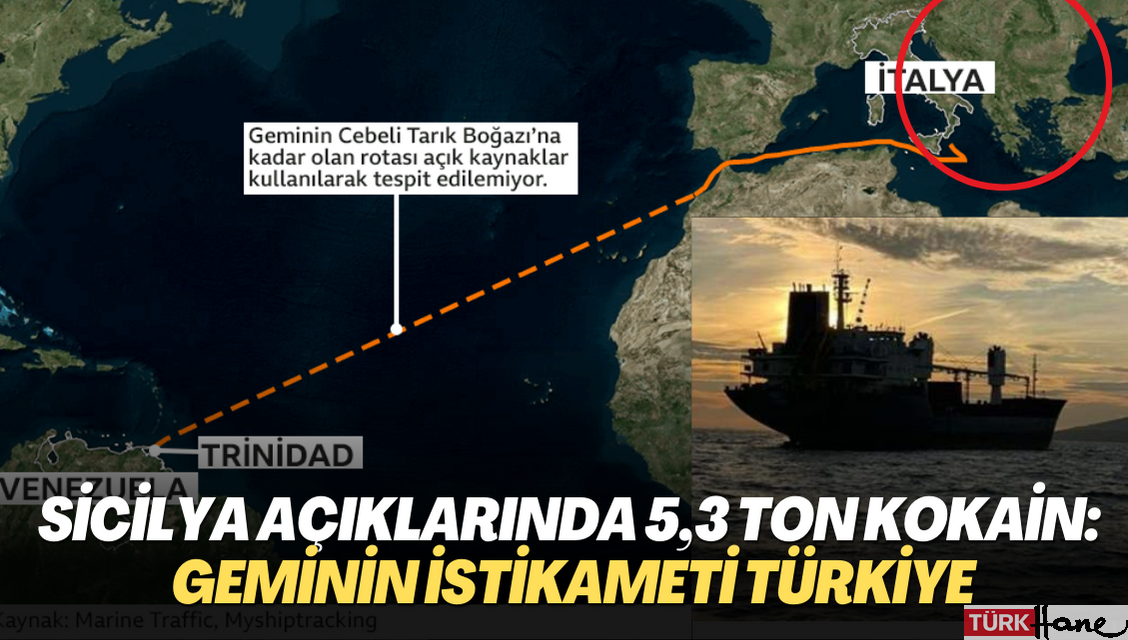 Sicilya açıklarında 5,3 ton kokain ele geçirildi: Geminin istikameti Türkiye