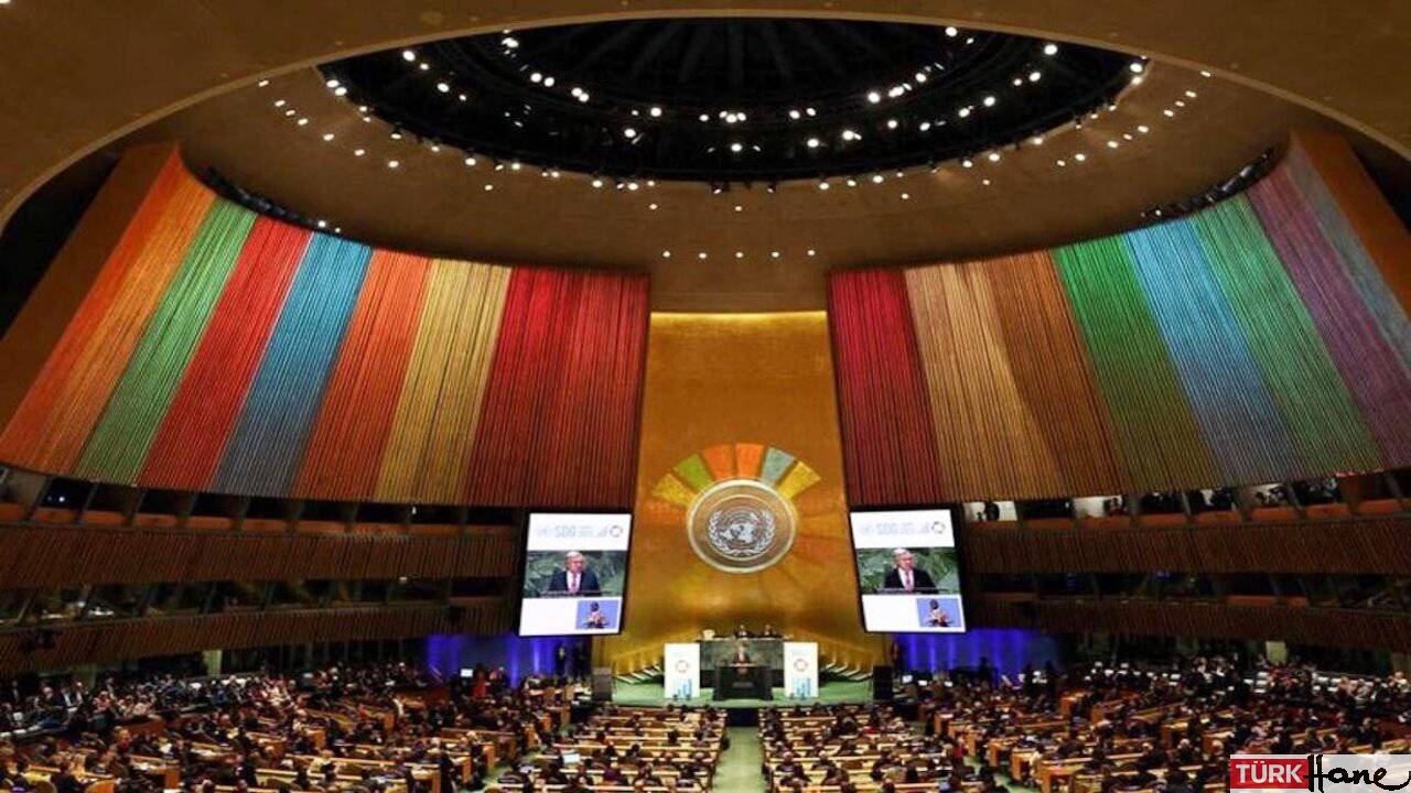 Erdoğan, BM salonundaki renkleri gökkuşağı bayrağı sandı