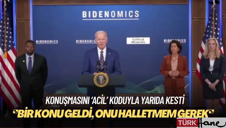 Biden, konuşmasını ‘acil’ koduyla yarıda kesti