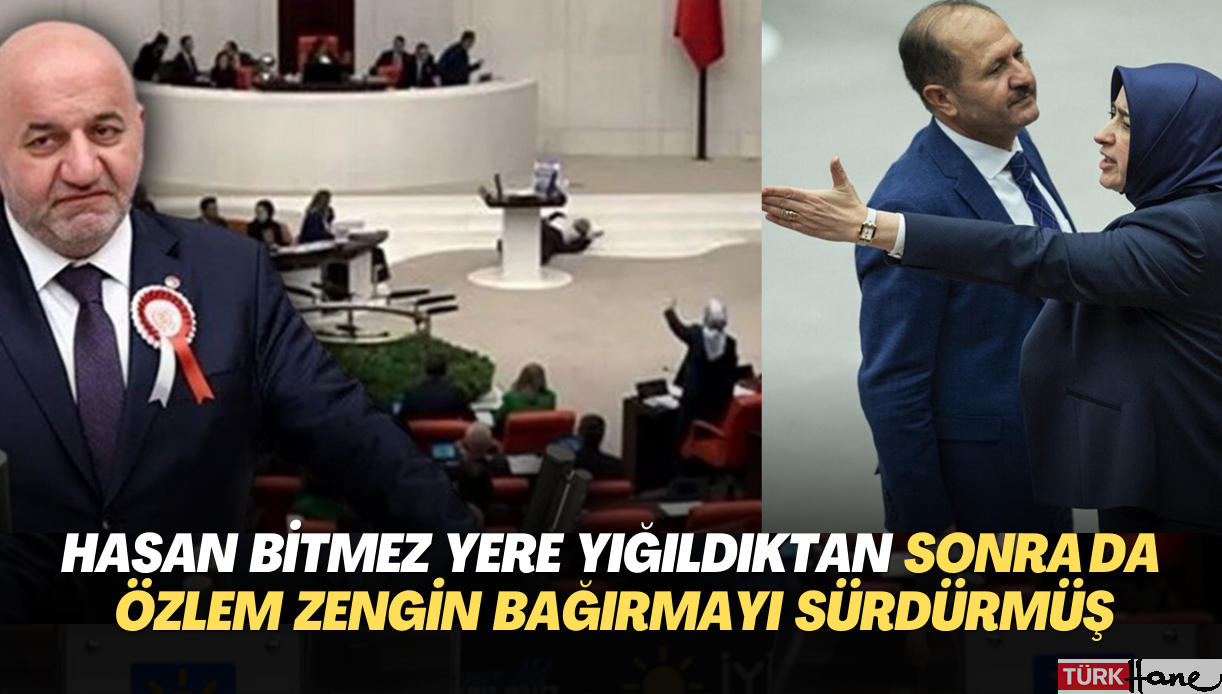 Hasan Bitmez yere yığıldıktan sonra da AKP’li Özlem Zengin bağırmayı sürdürmüş