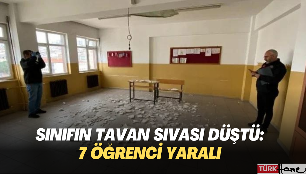 Ders işlenirken sınıfın tavan sıvası düştü: 7 öğrenci yaralı