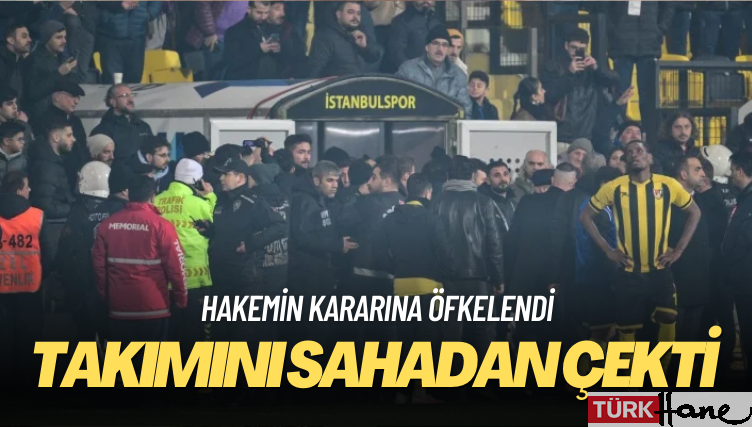 İstanbulspor başkanı hakemin kararına öfkelendi, takımını sahadan çekti