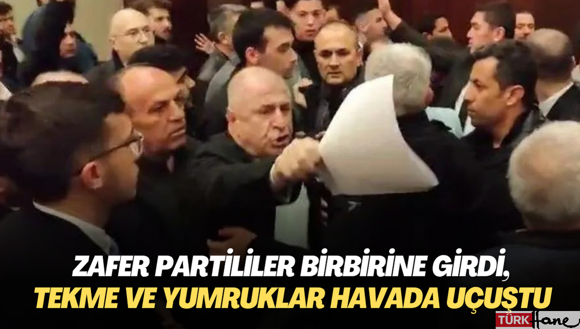 Zafer Partililer birbirine girdi, tekme ve yumruklar havada uçuştu