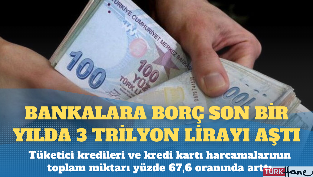 Bankalara borç bir yılda 3 trilyon lirayı aştı