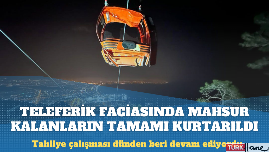 Teleferik faciasında mahsur kalanlar kurtarıldı