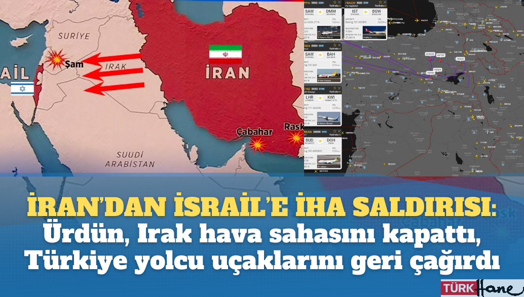İran’dan İsrail’e İHA saldırısı:  Ürdün Irak hava sahasını kapattı, Türkiye bölgeye uçuş yapan uçakları ge