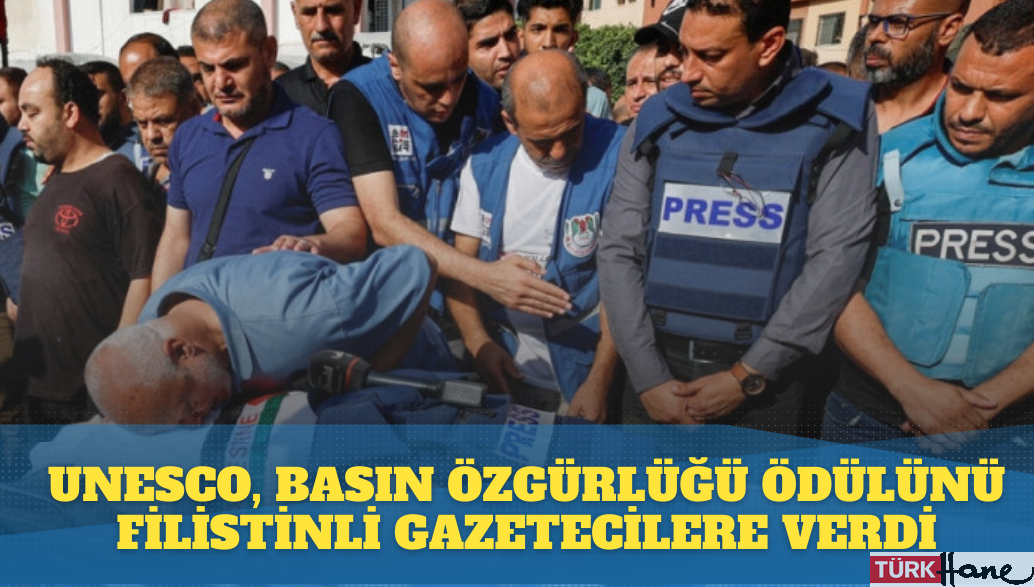 UNESCO, basın özgürlüğü ödülünü Gazze’deki Filistinli gazetecilere verdi