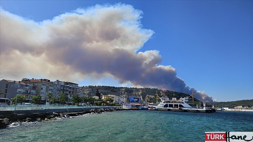 Çanakkale’deki orman yangını nedeniyle boğaz trafiği tek yönlü askıya alındı, bir köy tedbiren boşaltıldı