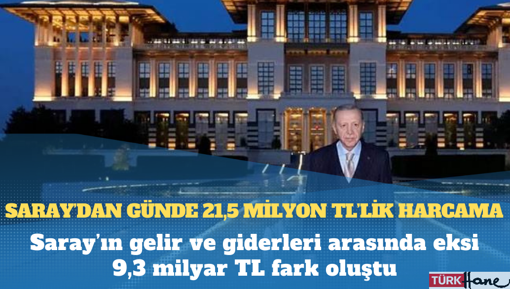 Cumhurbaşkanlığı 2023 bütçesinde rekor harcama; günlük masrafı 21.5 milyon lira!