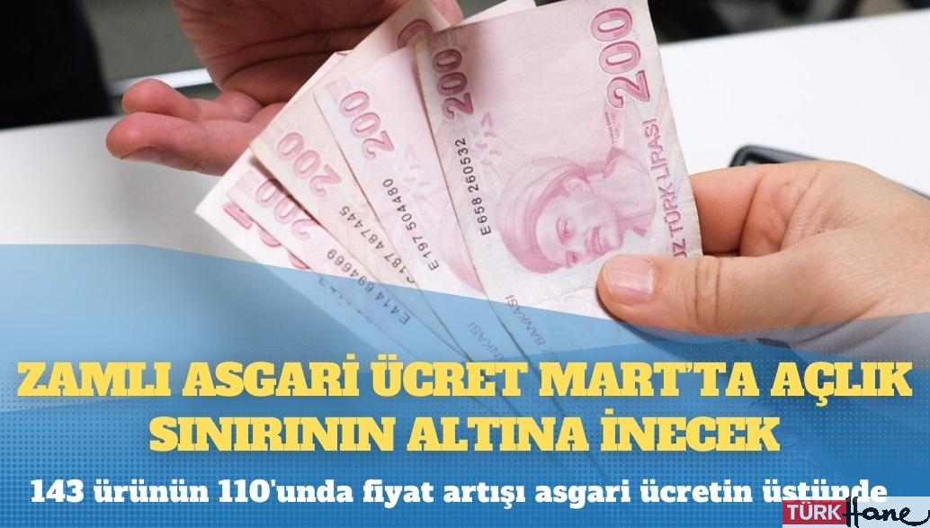 Zamlı asgari ücret Mart’ta açlık sınırının altına inecek