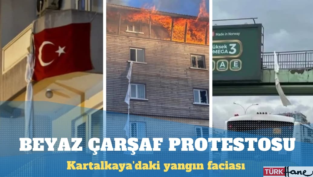 Kartalkaya’daki yangın faciasına tepkilerini göstermek için ‘Beyaz çarşaf protestosu’ başlattılar