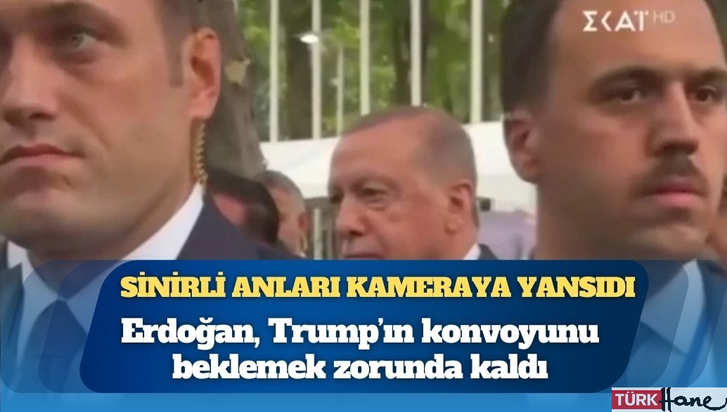 Sinirli anları kameraya yansıdı: Macron’dan sonra Erdoğan da Trump’ın konvoyunu beklemek zorunda kaldı