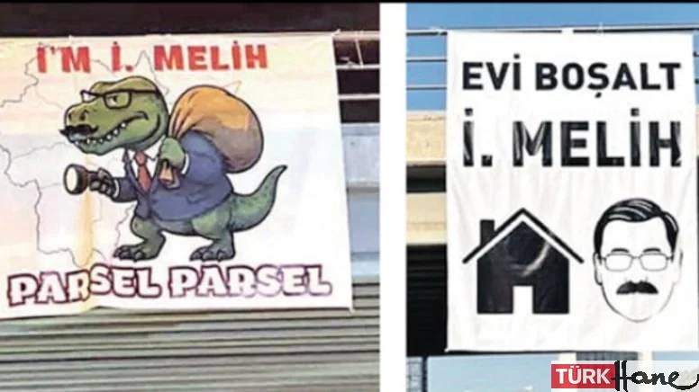 Ankara Büyükşehir Belediyesi’nin karşısına Melih Gökçek pankartı asıldı: Evi boşalt İ. Melih