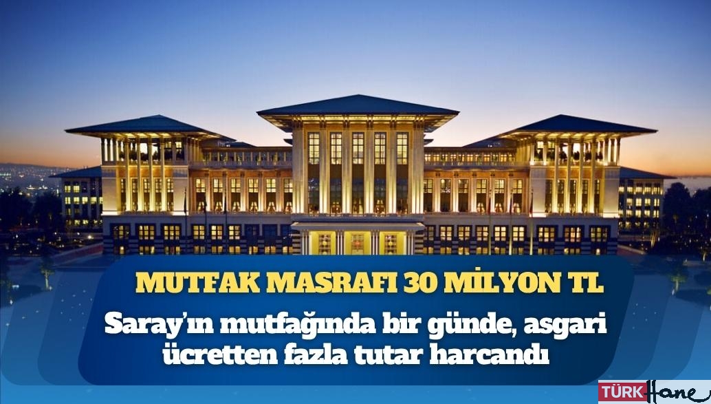 Saray’ın mutfak masrafı 30 milyon TL