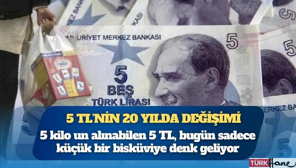 5 TL’nin 20 yılda değişimi: 2005’te poşet dolduruyordu