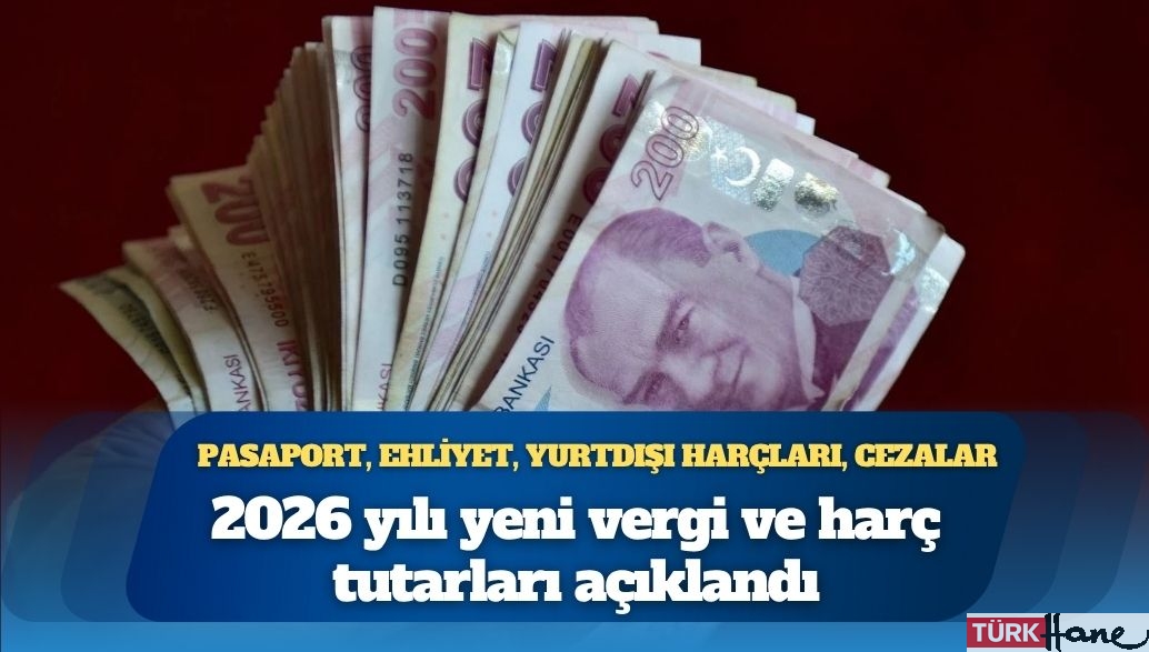 2026 yılı yeni vergi ve harç tutarları açıklandı: Pasaport, ehliyet, yurtdışı harçları, cezalar