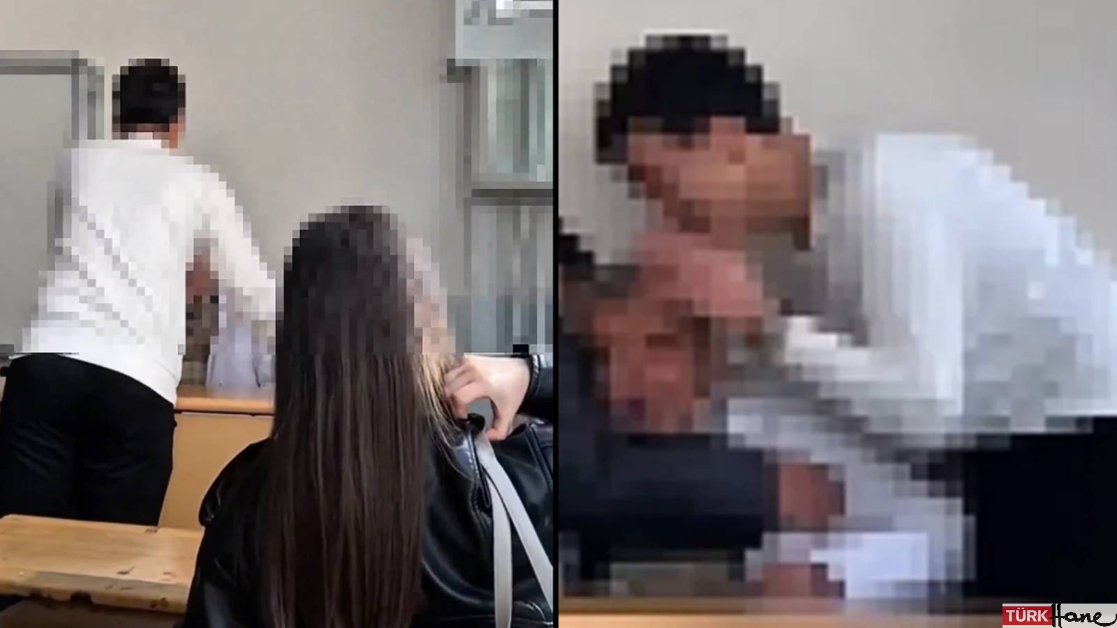 Görüntüler tepki çekti: Liselilerden öğretmene zorbalık