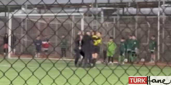 Antrenör çocukların gözü önünde kadın hakeme tokat attı